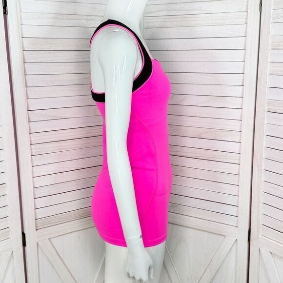 Victoria’s Secret Sport Athletic Workout Tank Top Neon Pink Black Small - Picture 3 of 11